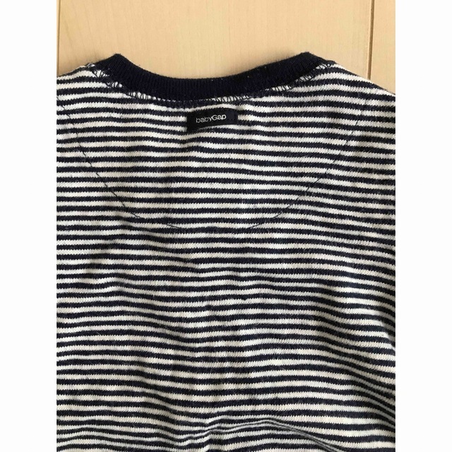 babyGAP(ベビーギャップ)のbaby GAP ベビー ギャップ ボーダー ロング ロンパース カバーオール キッズ/ベビー/マタニティのベビー服(~85cm)(ロンパース)の商品写真