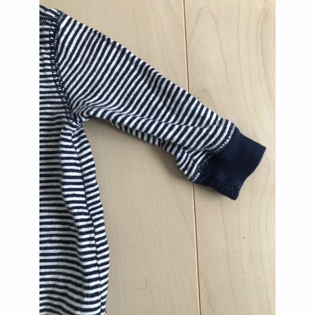 babyGAP(ベビーギャップ)のbaby GAP ベビー ギャップ ボーダー ロング ロンパース カバーオール キッズ/ベビー/マタニティのベビー服(~85cm)(ロンパース)の商品写真