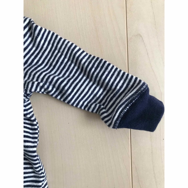 babyGAP(ベビーギャップ)のbaby GAP ベビー ギャップ ボーダー ロング ロンパース カバーオール キッズ/ベビー/マタニティのベビー服(~85cm)(ロンパース)の商品写真