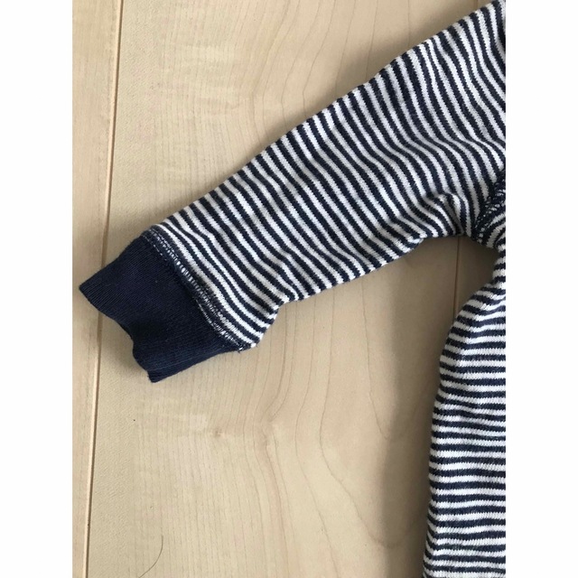 babyGAP(ベビーギャップ)のbaby GAP ベビー ギャップ ボーダー ロング ロンパース カバーオール キッズ/ベビー/マタニティのベビー服(~85cm)(ロンパース)の商品写真