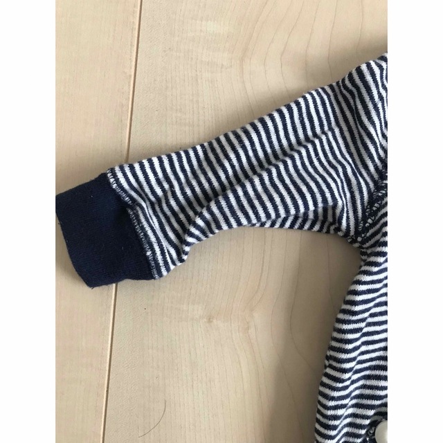 babyGAP(ベビーギャップ)のbaby GAP ベビー ギャップ ボーダー ロング ロンパース カバーオール キッズ/ベビー/マタニティのベビー服(~85cm)(ロンパース)の商品写真