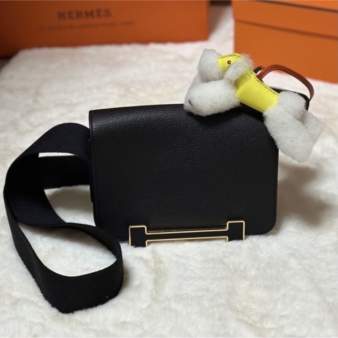 【HERMES】ゲタ  黒×ゴールド【新品未使用】