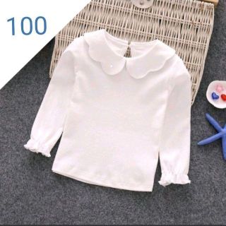 100 ブラウス☆新品 ホワイトシャツ 白シャツ(ブラウス)