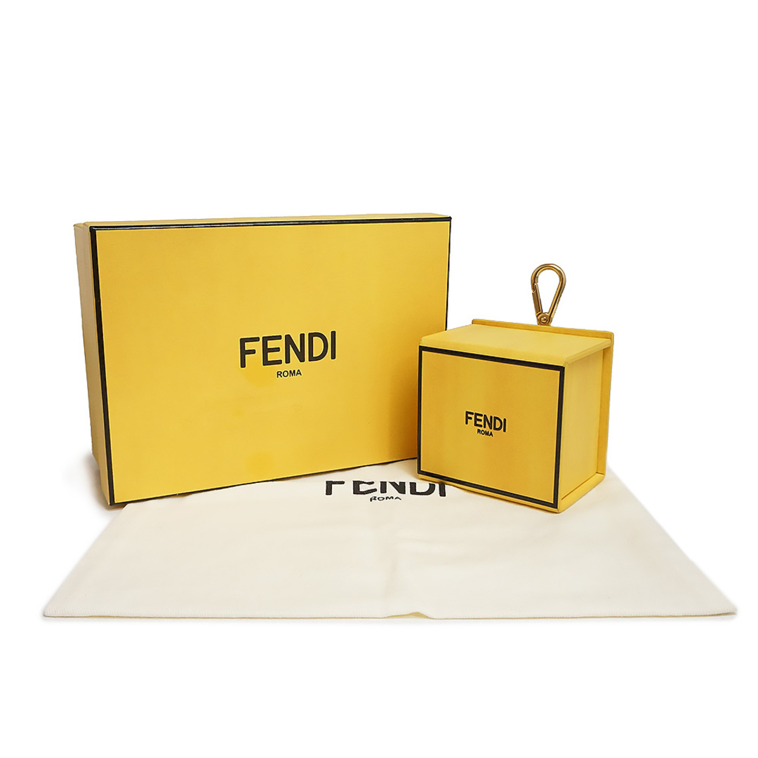 FENDI フェンディ BOX キーチャーム イエローレザー キーケース-