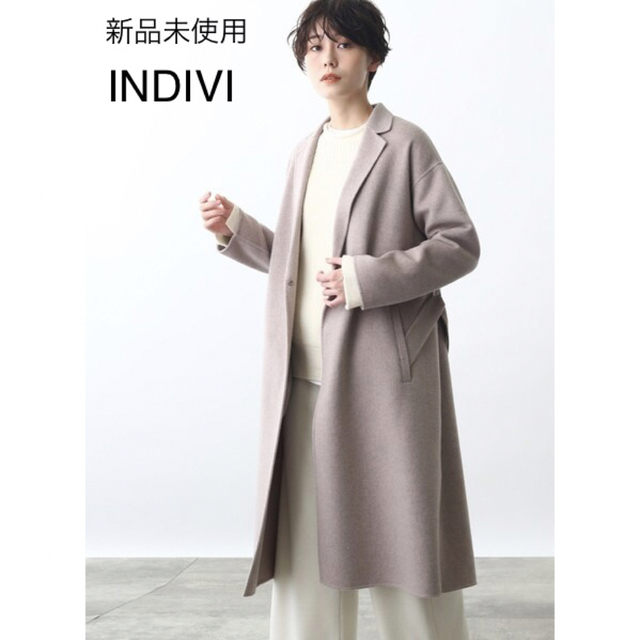 未使用♦INDIVI ハミルトンウール リバーテーラーコート