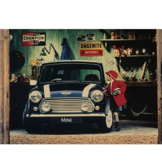 ポスター 042 Mini Cooper オールドミニ in ガレージ(印刷物)