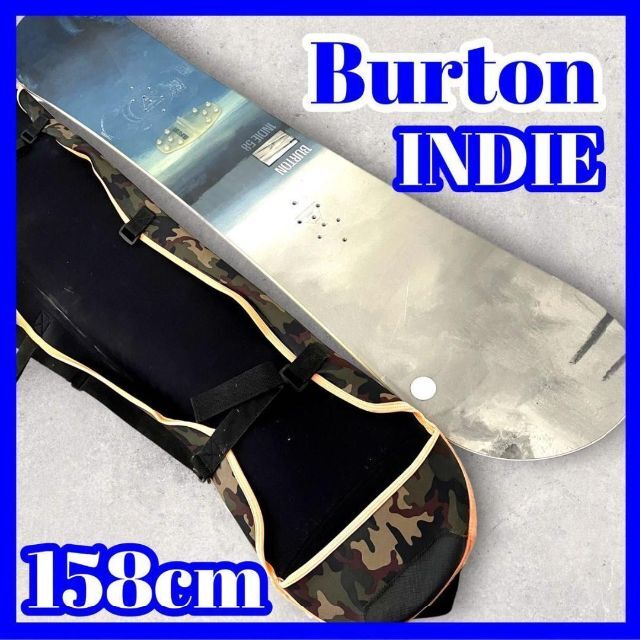 158cm Burton バートン INDIE 迷彩柄ケース付き スポーツ/アウトドア