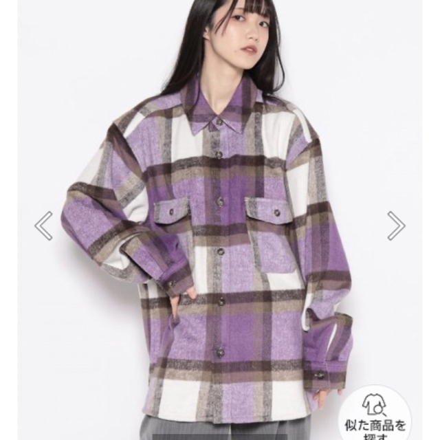 カスタネ HEAVY FLANNEL CHECK SHIR 新品 パープル