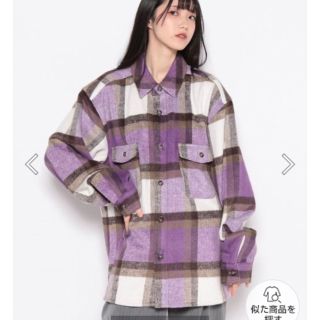 カスタネ(Kastane)のカスタネ　HEAVY FLANNEL CHECK SHIR 新品　パープル(シャツ/ブラウス(長袖/七分))