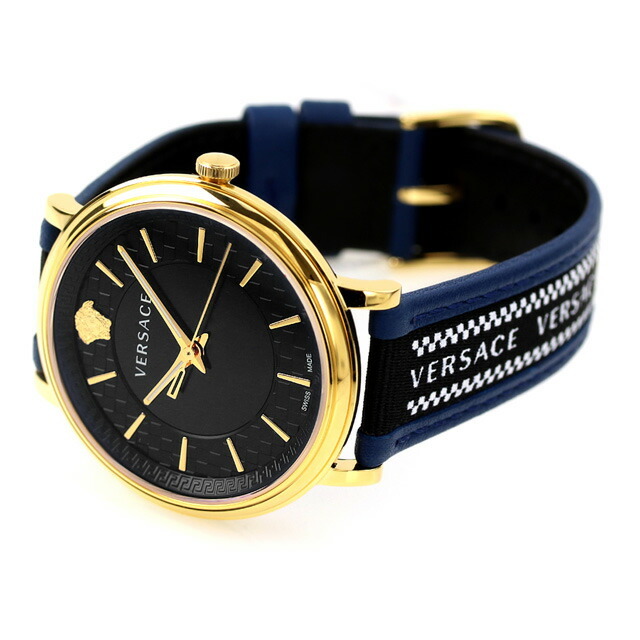 ヴェルサーチ 腕時計 Vサークル クオーツ VE5A01521VERSACE ブラックx