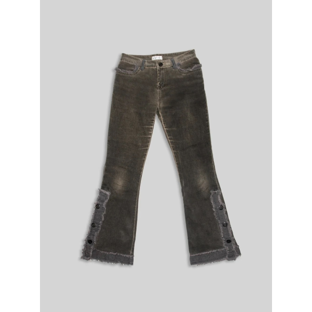 Unknown side button flared pants