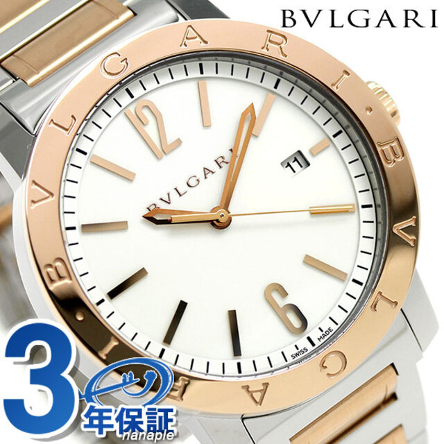 BVLGARI - ブルガリ 腕時計 ブルガリブルガリ 自動巻き BB41WSPGDBVLGARI ホワイトxピンクゴールド/シルバー