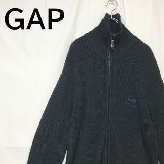 ギャップ(GAP)の【人気】ギャップ ジップアップ ニット ブルゾン ブラック サイズM オールド(ブルゾン)