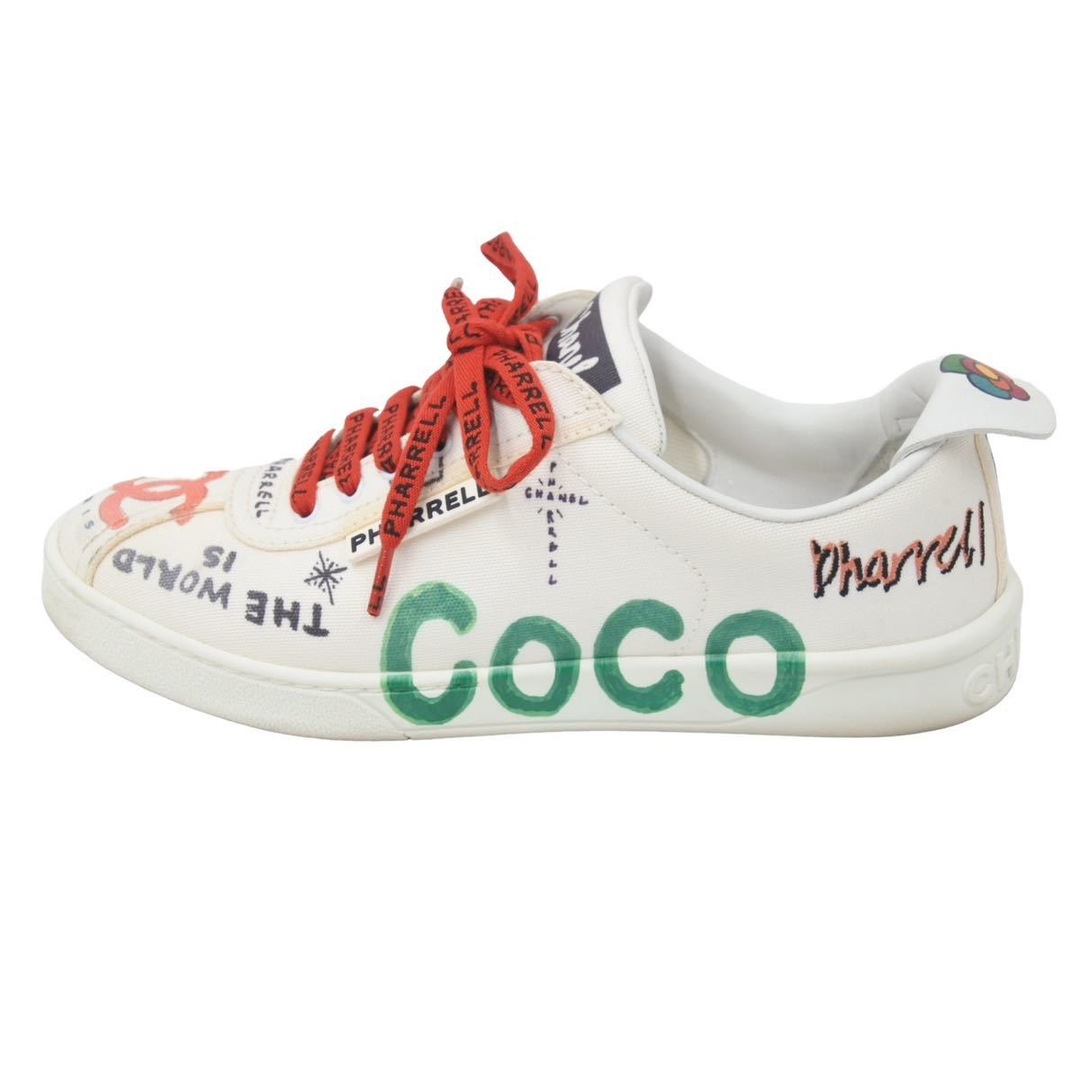 CHANEL 19SS ファレルウィリアムス グラフィックローカットスニーカー