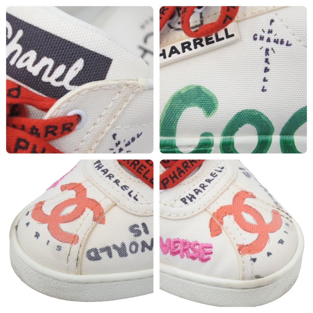CHANEL 19SS ファレルウィリアムス グラフィックローカットスニーカー