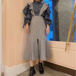 ハニーミーハニー(Honey mi Honey)のhoney mi honey wool salopette skirt(ロングワンピース/マキシワンピース)