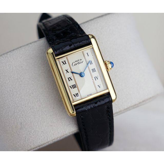 美品 カルティエ マスト タンク ゴールドライン ローマン SM Cartier