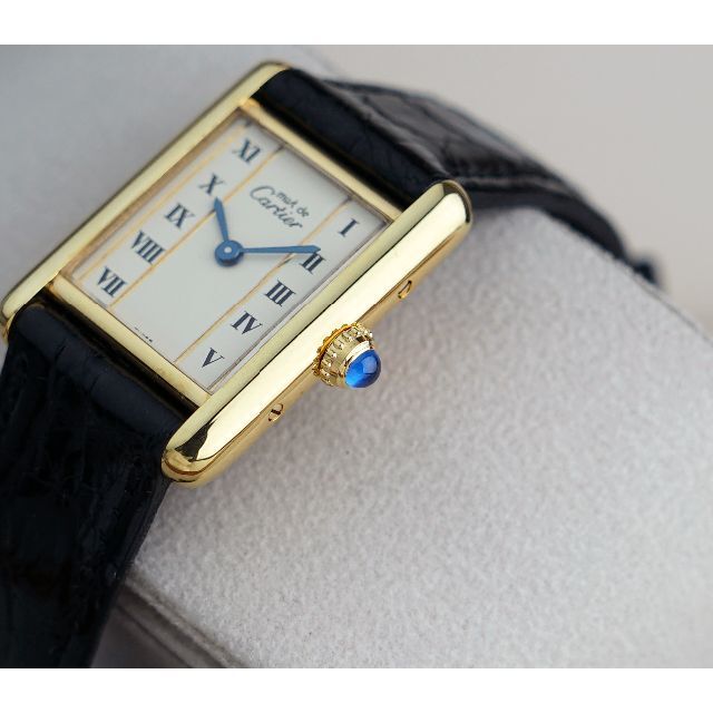 美品 カルティエ マスト タンク ゴールドライン ローマン SM Cartier