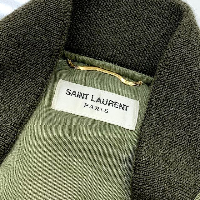 Saint Laurent(サンローラン)の5883 サンローラン ナイロン ボンバージャケット カーキ レディースのジャケット/アウター(ブルゾン)の商品写真