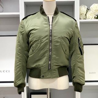 サンローラン(Saint Laurent)の5883 サンローラン ナイロン ボンバージャケット カーキ(ブルゾン)