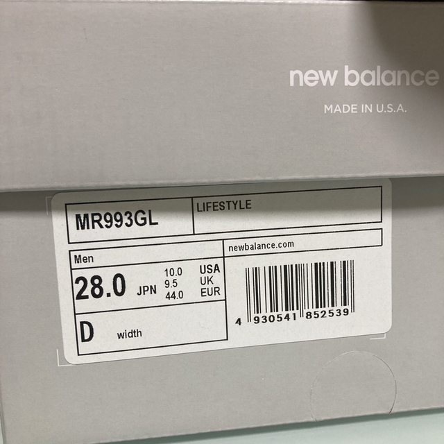 New Balance(ニューバランス)のNew Balance 993 "Gray" MR993GL 28cm US10 メンズの靴/シューズ(スニーカー)の商品写真