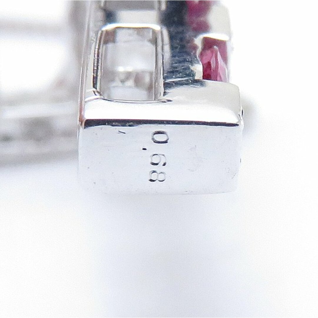 クロス ネックレス ルビー0.68ct ダイヤモンド0.22ct K18WG ホワイトゴールド / 74348【FJ】