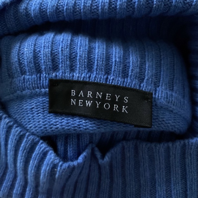 BARNEYS NEW YORK(バーニーズニューヨーク)の美品　バーニーズニューヨーク　ウールタートルネックニット50 ブルー メンズのトップス(ニット/セーター)の商品写真