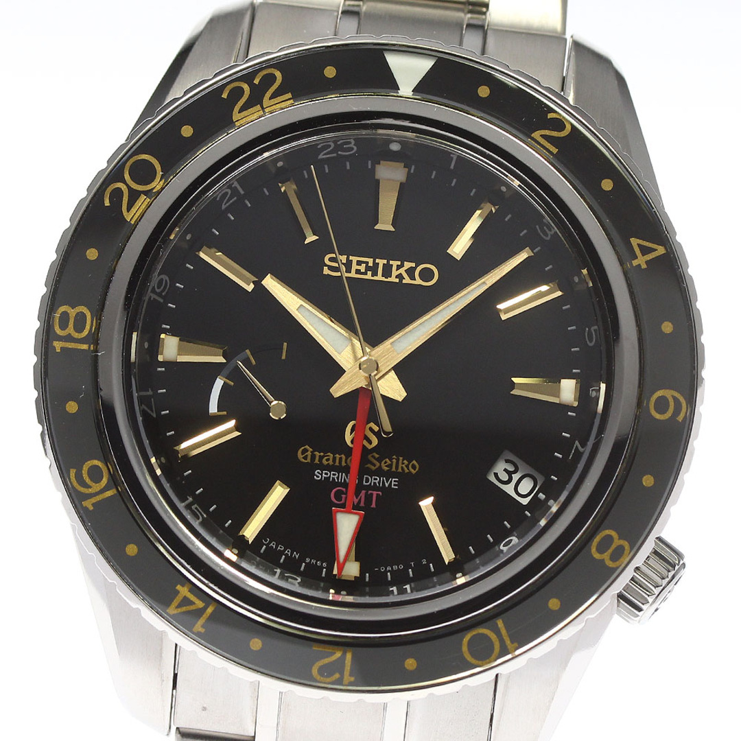 ☆良品 【SEIKO】セイコー グランドセイコー GMT マスターショップ限定 SBGE015/9R66-0AF0 スプリングドライブ メンズ_731819【ev15】