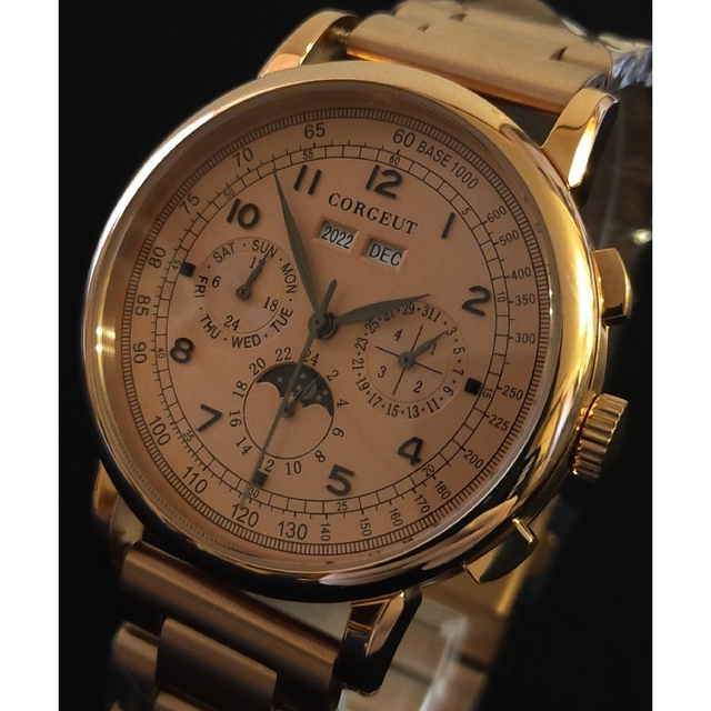 期間限定特価】 【seagullカモメ搭載!!新品】corgeut 複雑機械式多機能
