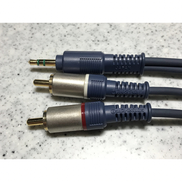 audio-technica 3.5mmステレオミニ RCAピン 変換ケーブル