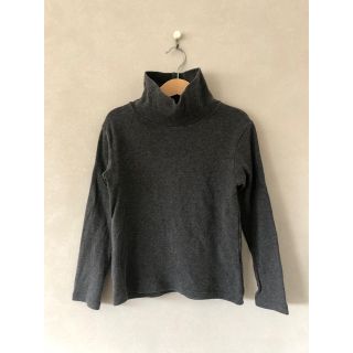 ユニクロ(UNIQLO)のユニクロ　キッズ　ハイネック　ロンT 130 チャコールグレー(Tシャツ/カットソー)