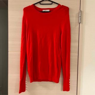 ザラ(ZARA)の美品 ZARA/ザラ 薄手セーター 真紅色 M 購入額1万円 発送料込(ニット/セーター)