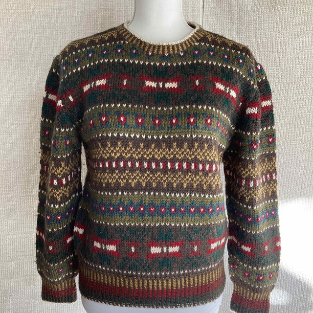 高く 売れる ノルディック柄 暖か手編み セーター 編み込み模様 ニット