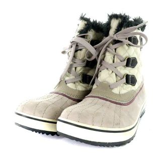 ソレル(SOREL)のソレル スノーブーツ ショートブーツ スエード ボア 25.5cm 紫 (ブーツ)