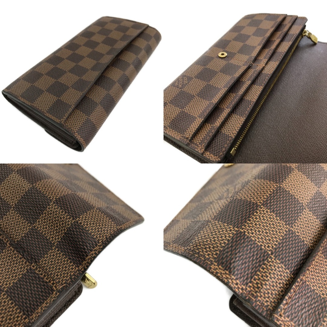 LOUIS VUITTON(ルイヴィトン)の##LOUIS VUITTON ルイヴィトン 長財布 ポルトフォイユ サラ ダミエ エベヌ N63209 ポケット反り・ホック破損有 ハンドメイドのファッション小物(財布)の商品写真