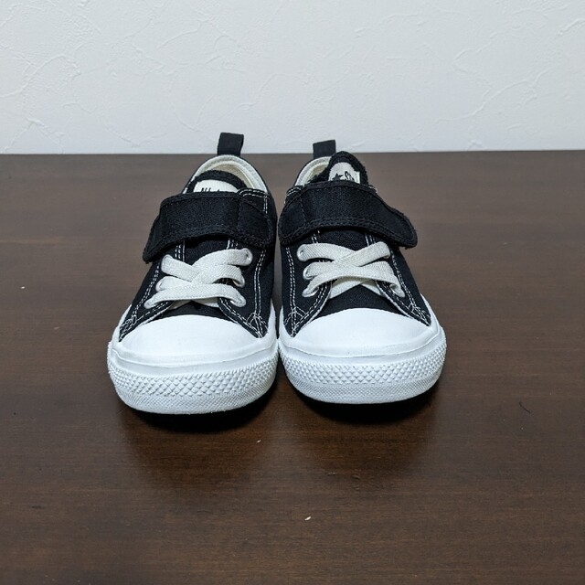 CONVERSE(コンバース)の【美品】CONVERSE　ALL STAR　ブラック　黒　19cm　おまけ付き キッズ/ベビー/マタニティのキッズ靴/シューズ(15cm~)(スニーカー)の商品写真