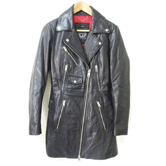 希少XL!!○エンポリオアルマーニ レザージャケット ライダース カウレザー-