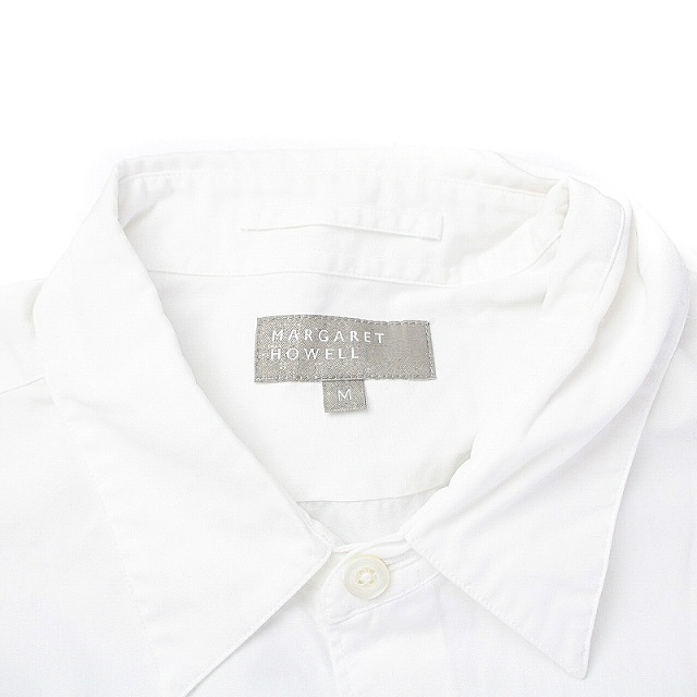 MARGARET HOWELL(マーガレットハウエル)のマーガレットハウエル ワイシャツ 長袖 コットン M 白 ホワイト メンズのトップス(シャツ)の商品写真