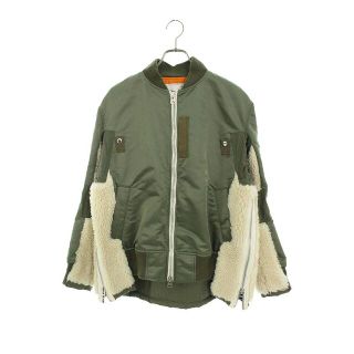 サカイ(sacai)のサカイ 20SS 20-02355M/Nylon Twill x Faux Shearing Blouson ナイロン切替パイルデザインMA1ボンバージャケットブルゾン メンズ 1(ブルゾン)