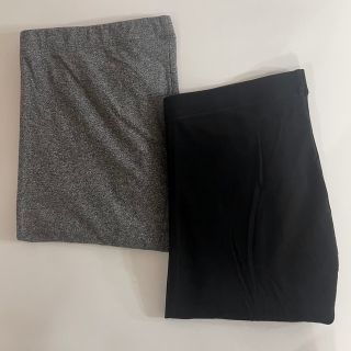 エイチアンドエム(H&M)の【2SET】H&M マタニティ　レギンス　スパッツ ブラック×グレー　L(マタニティタイツ/レギンス)