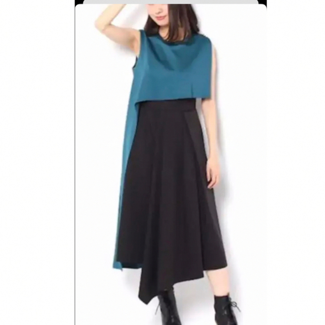 ZARA(ザラ)の【美品】ドレス・ワンピース(ブラック×ブルー) レディースのフォーマル/ドレス(ロングドレス)の商品写真