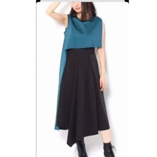 ザラ(ZARA)の【美品】ドレス・ワンピース(ブラック×ブルー)(ロングドレス)