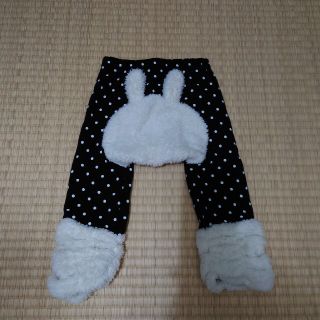 シマムラ(しまむら)の裏起毛 ブラック ドット うさぎ パンツ(パンツ/スパッツ)