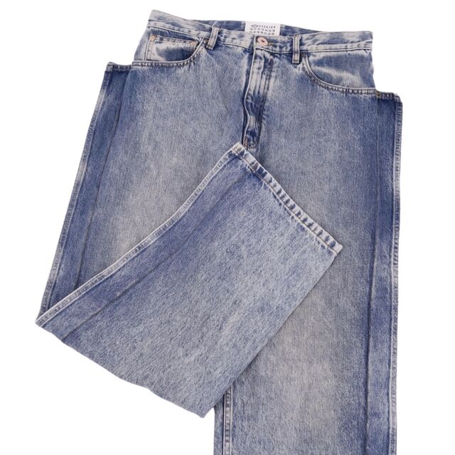 美品 メゾンマルジェラ Maison Margiela 1 パンツ 2020SS デニム ワイドパンツ ジーンズ S51LA0104 コットン レディース ボトムス 38(S相当) インディゴブルー