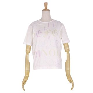 エルメス(Hermes)の美品 エルメス HERMES Tシャツ カットソー マルジェラ期 総柄 コットン トップス レディース S ホワイト(Tシャツ(半袖/袖なし))