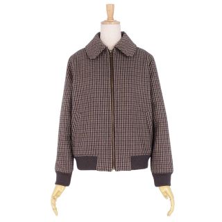 アーペーセー(A.P.C)の美品 アーペーセー A.P.C ジャケット ジップアップ 中綿入り チェック ウール アウター レディース 34(S相当) ブラウン/ベージュ(その他)