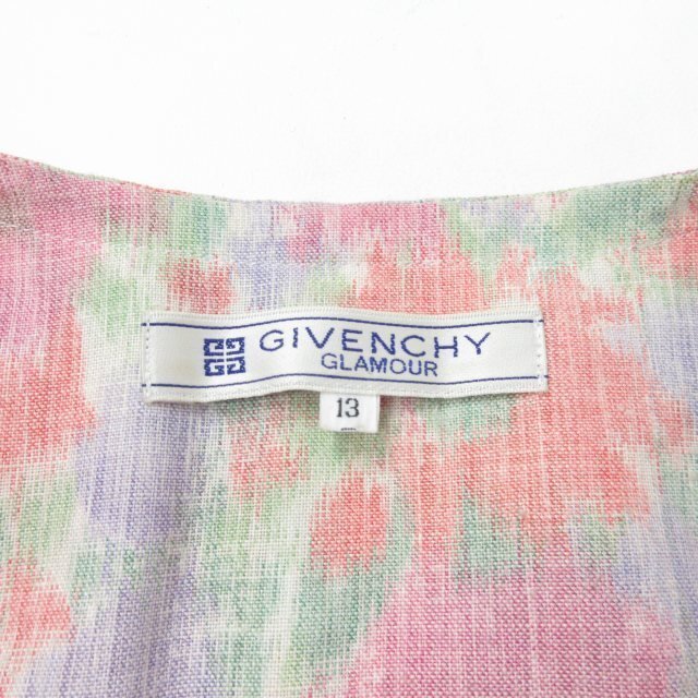 GIVENCHY(ジバンシィ)のジバンシィ GLAMOUR 90s ヴィンテージ ジャケット リネン 花柄 13 レディースのジャケット/アウター(ノーカラージャケット)の商品写真