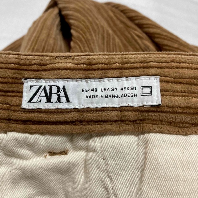 美品 ZARA ザラ 太うねコーデュロイ テーパード パンツ ブラウン