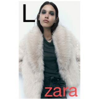 ZARA フェイクファー コート ジャケット クロップド S グレー 新品