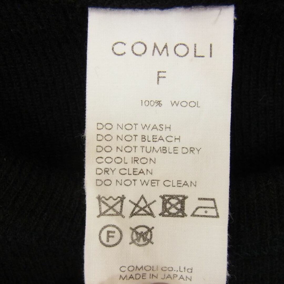 COMOLI(コモリ)のCOMOLI コモリ 21AW U03-05008 ウールサープラス 長袖 クルーネック ニット ネイビー ブラック系 F【中古】 メンズのトップス(ニット/セーター)の商品写真